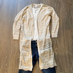 Cream Open-Knit Women's Sweater